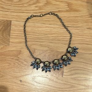 Banana Republic Flower Gemstone Statement Necklace